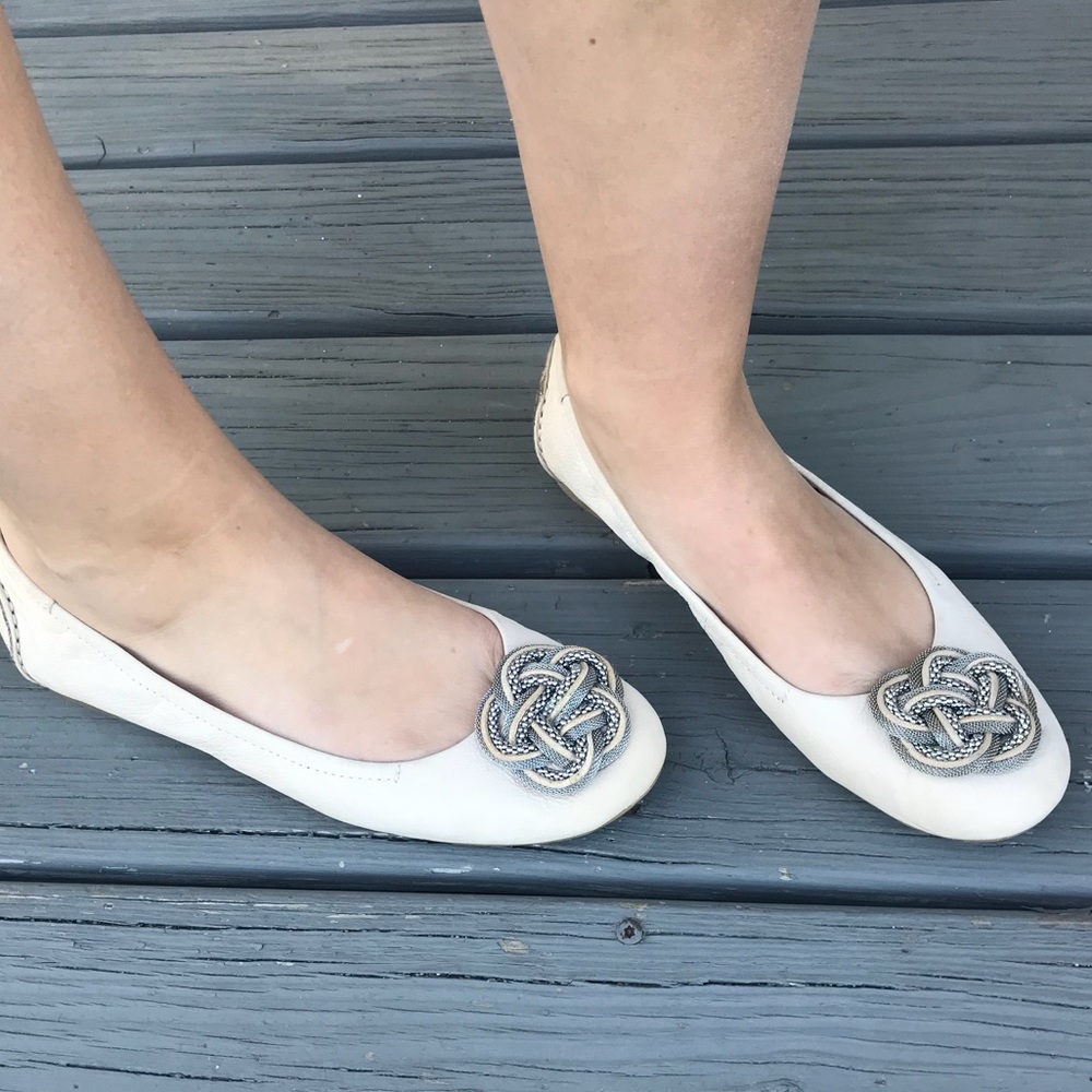 Cream colored leather flats